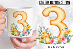Easter Numbers PNG, Floral Easter Numbers with Eggs Product Image 2