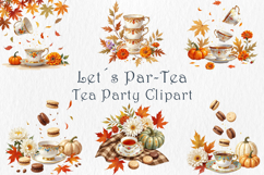 Fall Tea Time Clipart Set, 30 PNG Product Image 4