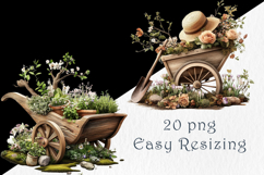 Watercolor Flower Pots Clipart, 20 png Product Image 4