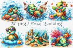 Cute Turtle Clipart, 30 png Product Image 4