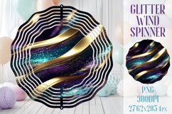 Wind Spinner Sublimation|Glitter Golden wave stripes Spinner Product Image 1