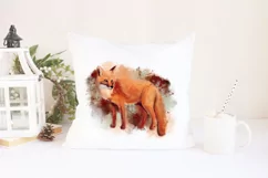 Watercolor fox painting, animal print art, sublimation png Product Image 5