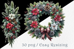 Christmas Poinsettia Clipart Set, 20 png Product Image 4