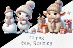 Cute Christmas Sheep Clipart, 20 png Product Image 4