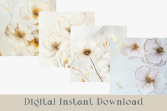 Cream and Gold Floral Digital Paper, 20 jpg Product Image 4
