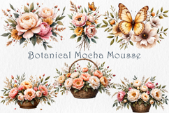 Watercolor Peonies Mocha Mousse, 30 png Clipart Product Image 4