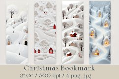 Christmas Bookmark, Winter White Village, 4 png, jpg Product Image 1