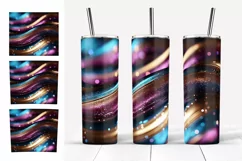Glitter Tumbler Sublimation. Gold Stripes Tumbler Designs Product Image 5