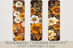 Printable Floral Bookmarks - 3 png files Product Image 1