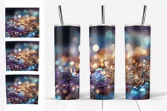 Glitter Tumbler Sublimation Purple Teal Tumbler Designs 20oz Product Image 2