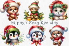 Christmas Woodland Animals Clipart. 24 png Product Image 4