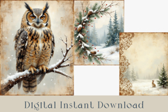 Forest Winter Junk Journal Pages. 12 jpg Product Image 4