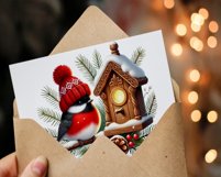 Bullfinch Winter Bird Clipart, 12 png, jpg Product Image 4