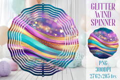 Glitter Wind Spinner Sublimation | Pink Gold Stripes Spinner Product Image 1