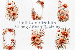 Dahlia Bouquet Clipart Set. 30 PNG Product Image 4