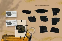 Abstract digital grunge black ang gold brush strokes Product Image 11