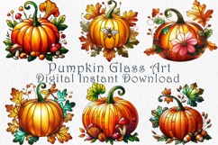Pumpkin Stained Glass Clipart 25 png Product Image 4