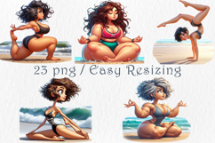 Quirky Yoga Girl Clipart Bundle, 23 png Product Image 4