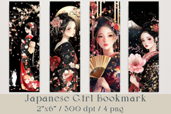 Japanese Girl Bookmarks Bundle, 4 png Product Image 1