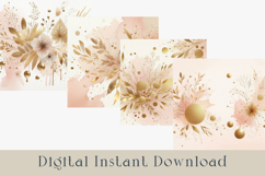 Pink Gold Watercolor Digital Paper, 20 jpg Product Image 4