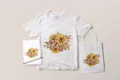 Sunflower bouquet sublimation. Wedding bouquet clipart Product Image 2
