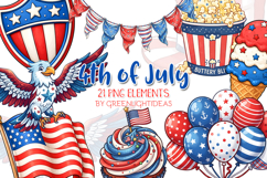 4th of July Clipart, Independence Day Graphics, American PNG Product Image 1