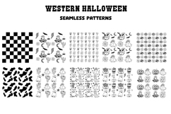 Western Halloween Clipart Set Fall Cowboy Ghosts Pumpkins Product Image 6
