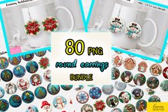 Christmas Round Earring Bundle|Stained Glass|Santa|Snowman Product Image 1
