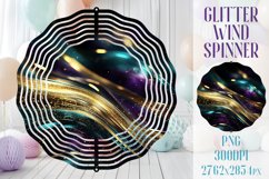 Wind Spinner Sublimation|Glitter Golden wave stripes Spinner Product Image 1