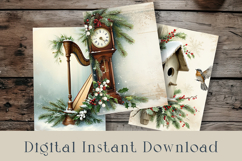 Floral Winter Junk Journal Pages. 12 jpg Product Image 5