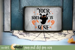 Halloween Round Sign design SVG. Your soul is mine SVG. Product Image 2