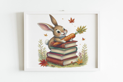 Woodland Animals with Books Clipart, 20 png Product Image 5