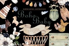 Watercolor Boho Baby Clipart Product Image 5
