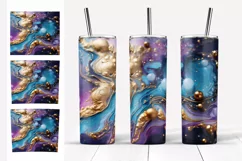 Glitter Tumbler Sublimation | Acrylic paints Skinny Tumbler Product Image 2