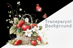 Watercolor Strawberry Clipart, 25 png Product Image 5