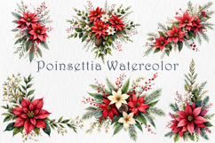 Poinsettia Clipart Bundle, 35 png Product Image 5