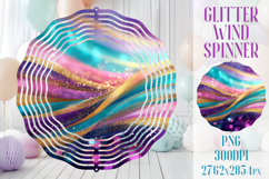 Glitter Wind Spinner Sublimation | Pink Gold Stripes Spinner Product Image 1