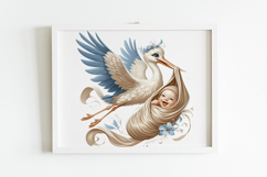 Stork and Baby Shower Clipart Bundle, 17 png Product Image 5