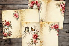 Romantic Roses Junk Journal Pages, 24 jpg Product Image 5