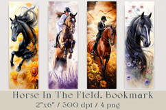 Horse and Rider Bookmark Printable, 4 png Product Image 1