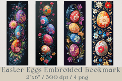 Easter Eggs Embroided Bookmarks Set, 4 png Product Image 1