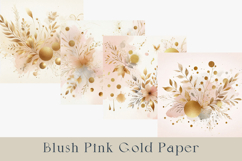 Pink Gold Watercolor Digital Paper, 20 jpg Product Image 5