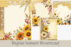 Fall Sunflower Printable Paper - 60 jpg Product Image 5