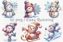Snowman Clipart Bundle. 30 png Product Image 5