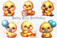Cute Baby Duckling Boy Clipart, 33 PNG Product Image 5