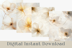 Ivory Gold Floral Backgrounds, 20 jpg Product Image 5