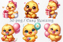 Cute Duckling Girl Clipart, 30 PNG Product Image 5