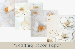 Cream and Gold Floral Digital Paper, 20 jpg Product Image 5