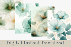Sage Green Floral Background, 20 jpg Product Image 5