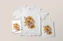 Sunflower bouquet sublimation. Yellow bouquet clipart Product Image 2